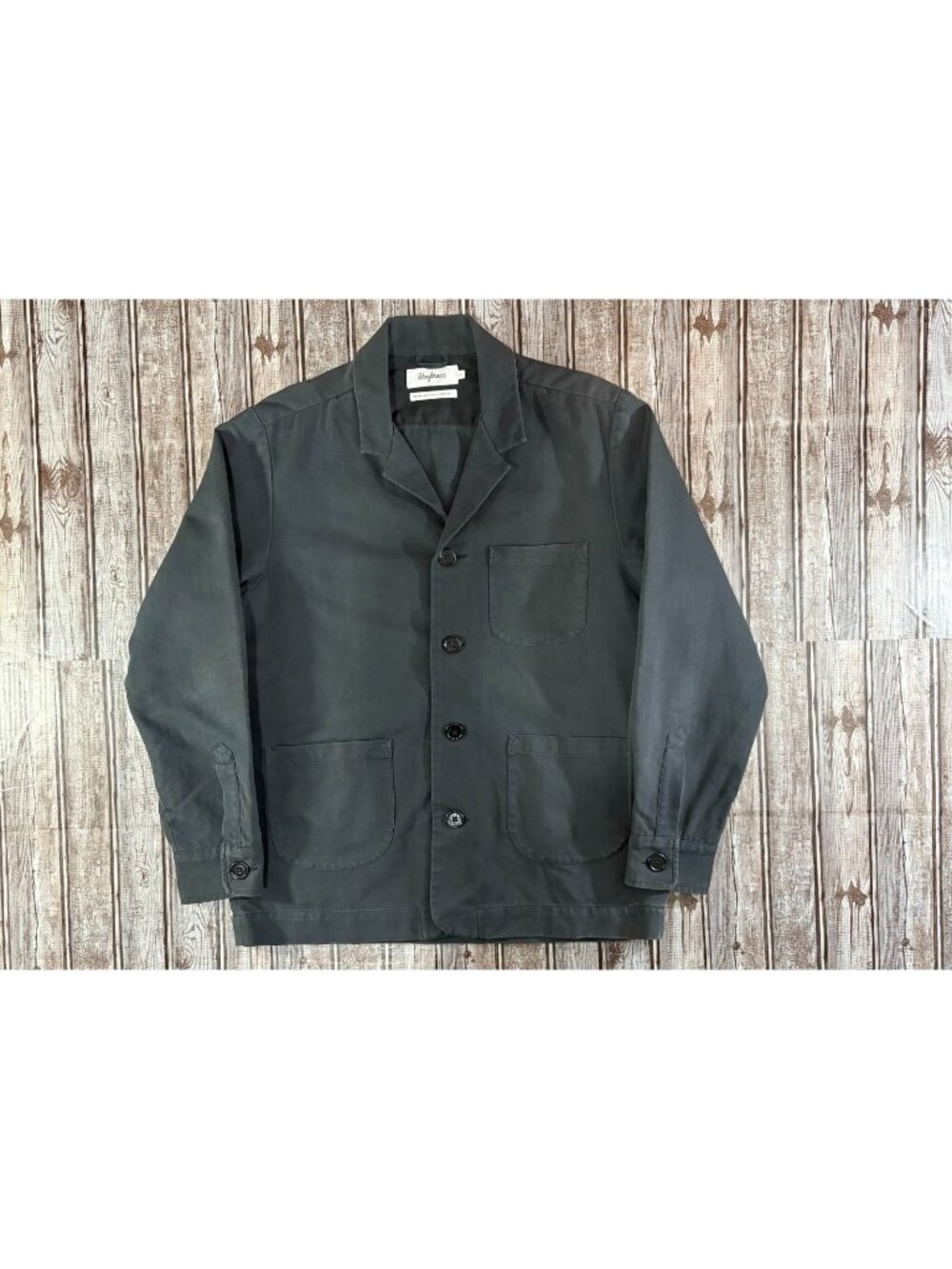 SCHNAYDERMAN'S Overshirt wool cotton blend chore jacket sz L color navy